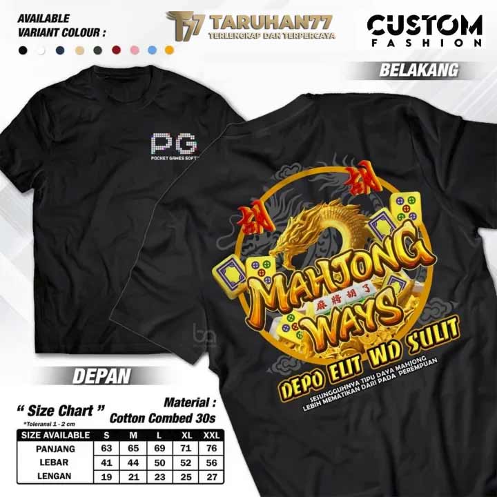 Taruhan77 Official Merchandise T-Shirt Gaming Free Voucher